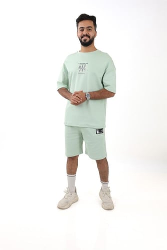 طقم رجالي شورت مع تيشرت - طقم شورت وتي شيرت رجالي...
