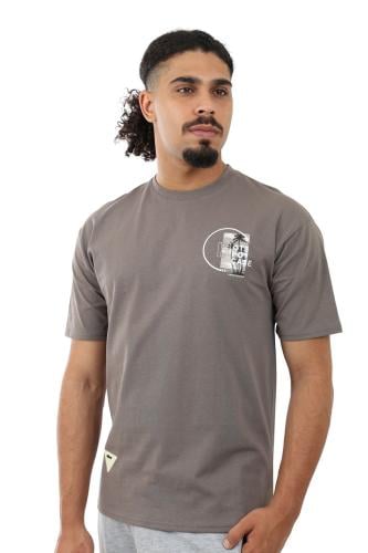 تيشرت رجالي صيفي اوفر سايز كاجوال بياقة مدورة مغلق...