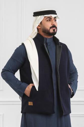 صدرية رجالي شتوي دبل فيس سادة