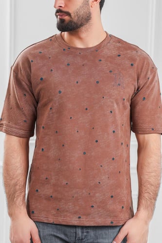 تيشرت رجالي أوفر سايز-مغسول