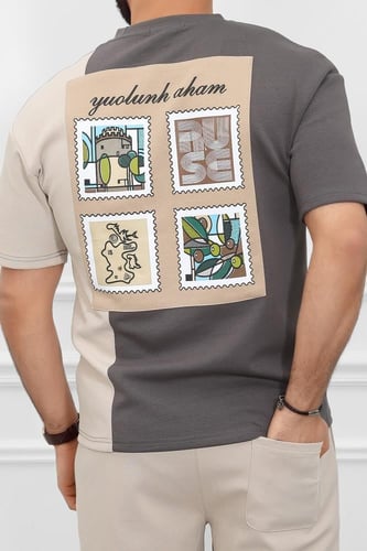 طقم رجالي اوفر سايز شورت - طقم رياضي اوفر سايز