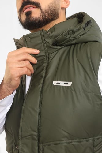 صدرية رجالي شتوي سحاب فرو من الداخل بقبعة وجيوب كب...