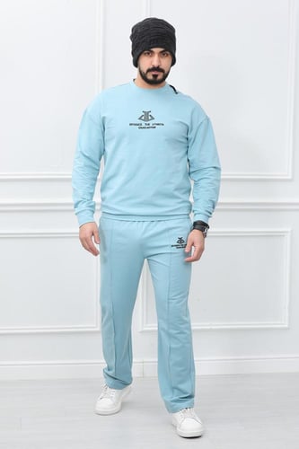 طقم رجالي شتوي كاجوال سويتشيرت بتصميم واسع بطبعة ش...