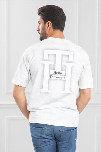 تيشرت رجالي أوفر سايز مغسول سادة