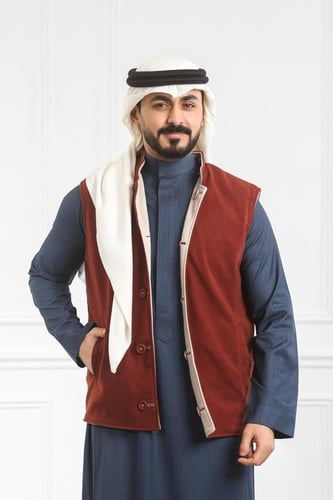 صدرية رجالي شتوي دبل فيس بأزرار خارجية