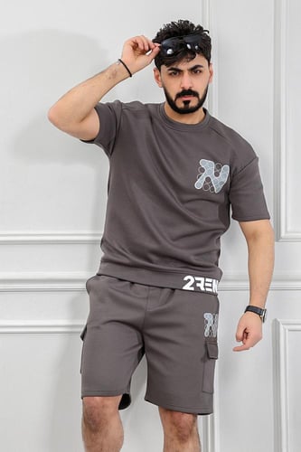 طقم رجالي اوفر سايز شورت - طقم شورت رجالي اوفر ساي...