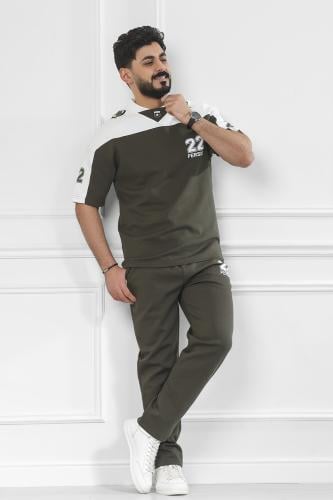 طقم رجالي صيفي كاجوال اوفر سايز بنطال طويل