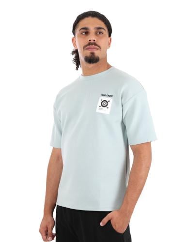 تيشرت رجالي صيفي اوفر سايز بطباعة أحرف كبيرة على ا...