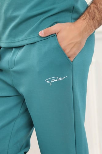 طقم رجالي أوفر سايز نص كم بنطال طويل