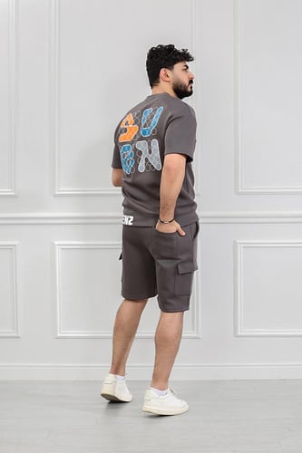 طقم رجالي اوفر سايز شورت - طقم شورت رجالي اوفر ساي...