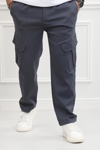 بنطلون رجالي بجيوب جانبية بقصة واسعة - بنطال كارجو...