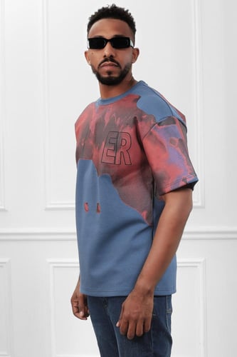 تيشرت رجالي اوفر سايز - تيشرت رجالي اوفر سايز مطبو...