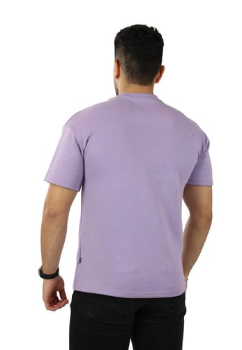 تيشرت رجالي صيفي اوفر سايز بطباعة أفقية على الصدر...