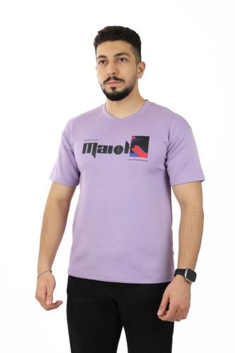 تيشرت رجالي صيفي اوفر سايز عصري بطبعة مميزة على ال...