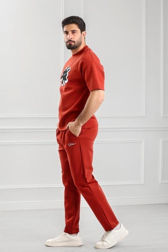 طقم رجالي أوفر سايز نص كم بنطال طويل