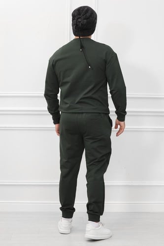 طقم رجالي شتوي كاجوال أرجل ضيقه وياقة مدورة مغلقة