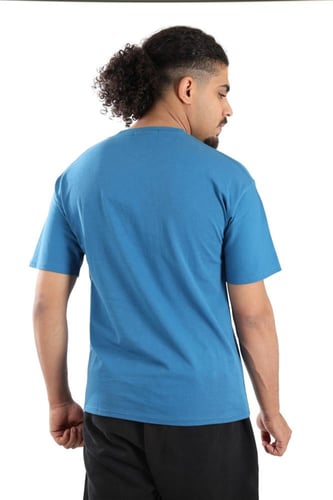 تيشرت رجالي صيفي اوفر سايز بكتابة بلونين على الصدر