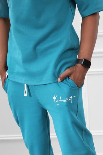 طقم رجالي صيفي كاجوال اوفر سايز بنطال طويل