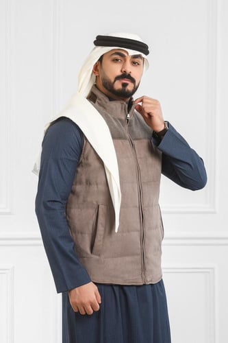 صدرية رجالي شتوي سحاب بجيب داخلية وخارجية بلا لمعة