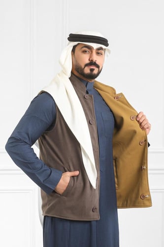 صدرية رجالي شتوي دبل فيس بأزرار خارجية