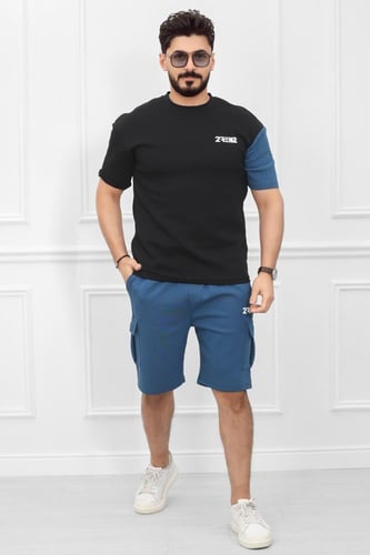 طقم رجالي اوفر سايز شورت - مجموعة رياضية رجالية أو...