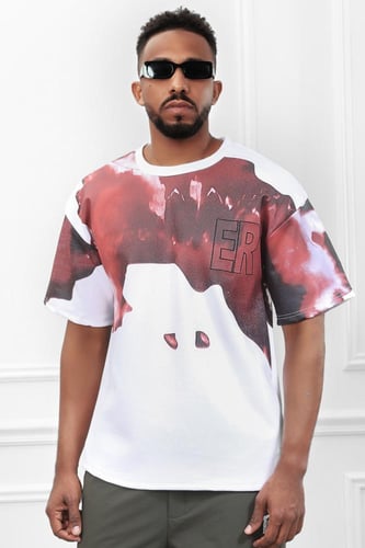 تيشرت رجالي اوفر سايز - تيشرت رجالي اوفر سايز مطبو...