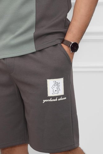 طقم رجالي اوفر سايز شورت - طقم رياضي اوفر سايز