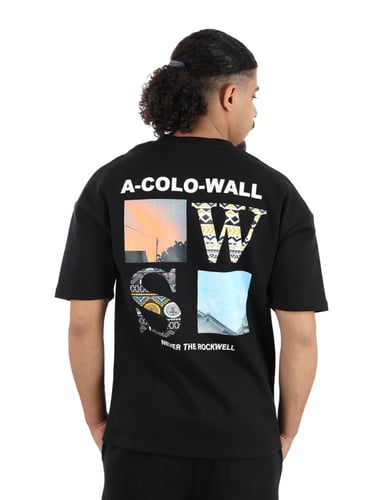 تيشرت رجالي صيفي اوفر سايز بطباعة كبيرة أحرف وصور