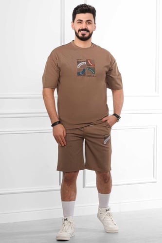 طقم رجالي كاجوال شورت أوفر سايز