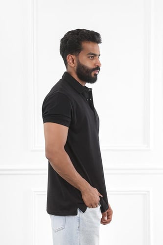 تيشرت رجالي صيفي سادة بياقة بولو وأزرار