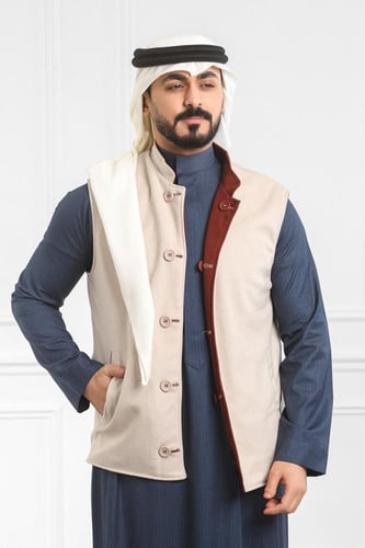 صدرية رجالي شتوي دبل فيس بأزرار خارجية