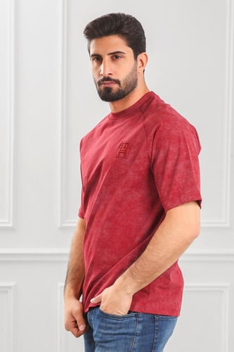 تيشرت رجالي أوفر سايز مغسول سادة