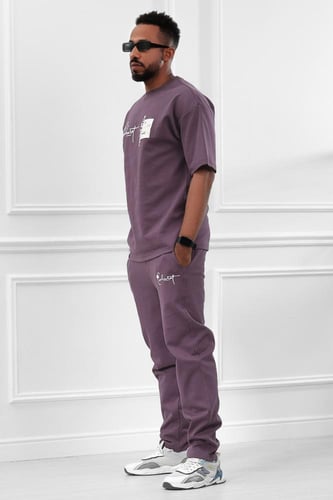 طقم رجالي صيفي كاجوال اوفر سايز بنطال طويل