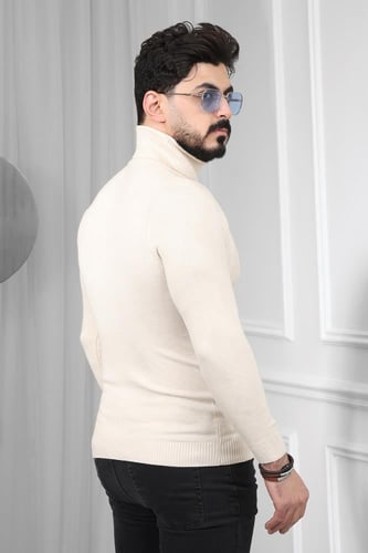 بلوفر شتوي رجالي هاينك منقوش برقبة