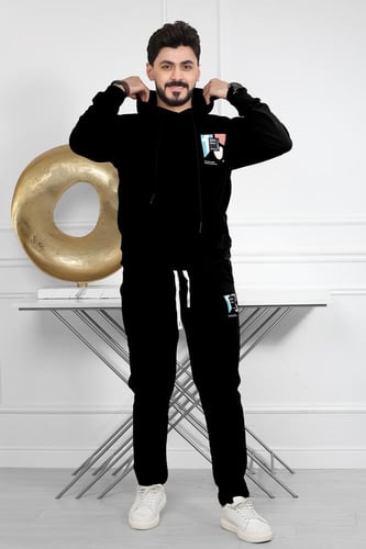 طقم رجالي شتوي اوفر سايز مكون من هودي و بنطال