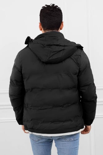 جاكيت رجالي شتوي منفوخ مزود بقبعة