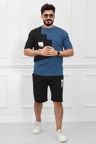 طقم رجالي اوفر سايز شورت - طقم رياضي اوفر سايز