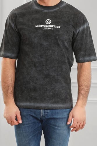 تيشرت رجالي أوفر سايز-مغسول