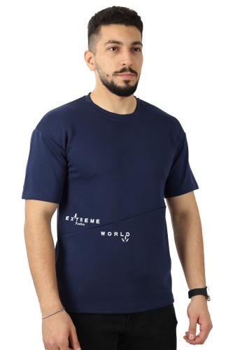 تيشرت رجالي صيفي اوفر سايز بطبعة كتابة في منتصف ال...