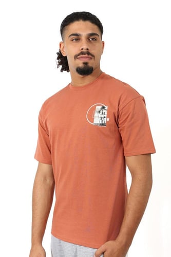 تيشرت رجالي صيفي اوفر سايز كاجوال بياقة مدورة مغلق...