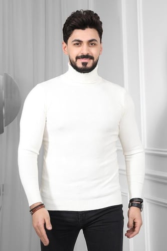 بلوفر شتوي رجالي هاينك منقوش برقبة