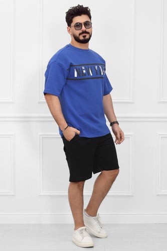 طقم رجالي اوفر سايز شورت - طقم رياضي رجالي نيويورك