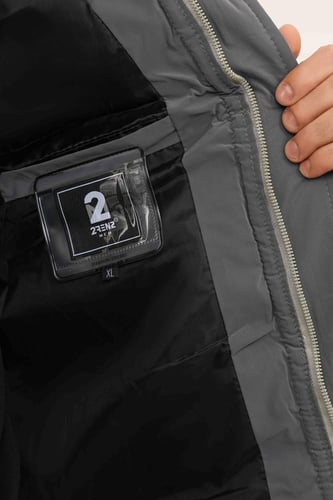 صدرية رجالي شتوي سحاب بدون أكمام بقبعة وتفاصيل منف...