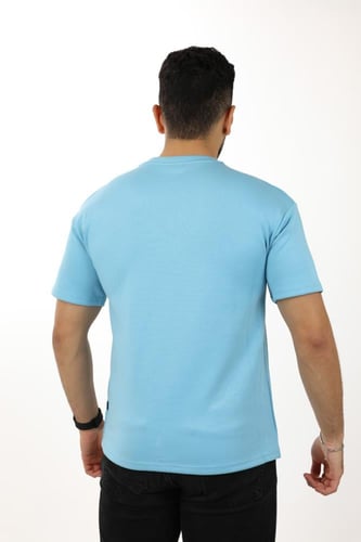 تيشرت رجالي صيفي اوفر سايز بطبعة M في المنتصف