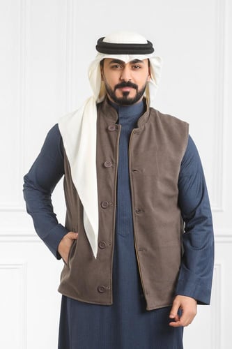 صدرية رجالي شتوي دبل فيس بأزرار خارجية