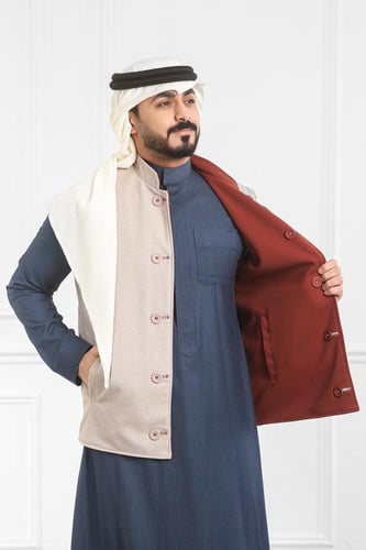 صدرية رجالي شتوي دبل فيس بأزرار خارجية