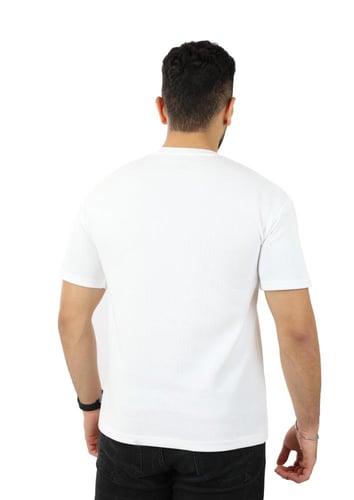 تيشرت رجالي صيفي اوفر سايز ينتصفها طباعة بأشكال هن...