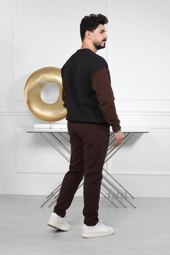 طقم رجالي شتوي اوفر سايز مكون من سويت شيرت وبنطال