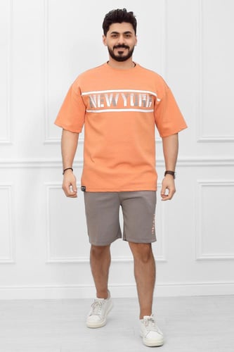 طقم رجالي اوفر سايز شورت - طقم رياضي رجالي نيويورك