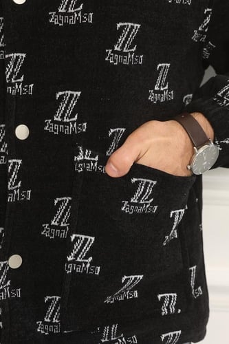 جاكيت رجالي شتوي فرو بقبعة بلون بيج وأكمام مزمومة